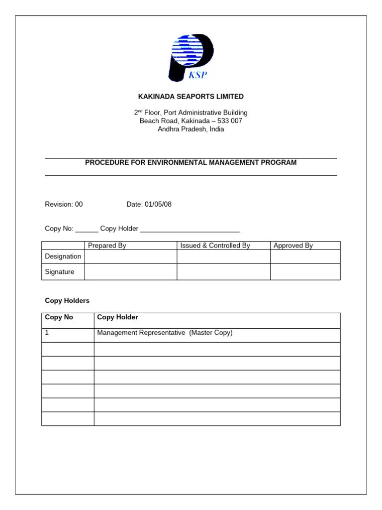 Environmental Management Program | PDF | Policy | Environmental Resource Management