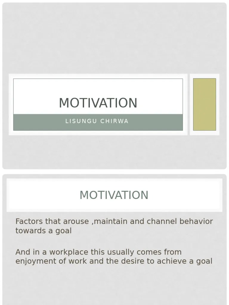 Motivation | PDF | Employment | Motivation