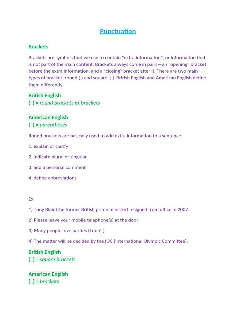 Punctuation Pdf Punctuation Bracket - Premium Dark Background Gallery - Retina