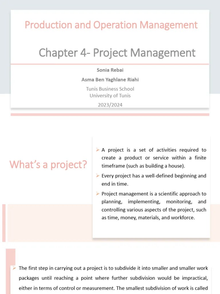Chapter 4 Project Management | PDF | Project Management | Applied ...