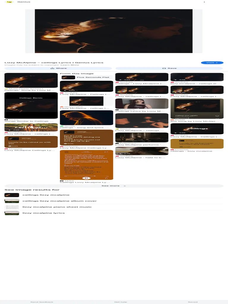 Lizzy Mcalpine Ceilings Lyrics Google Search Pdf Recorded Music