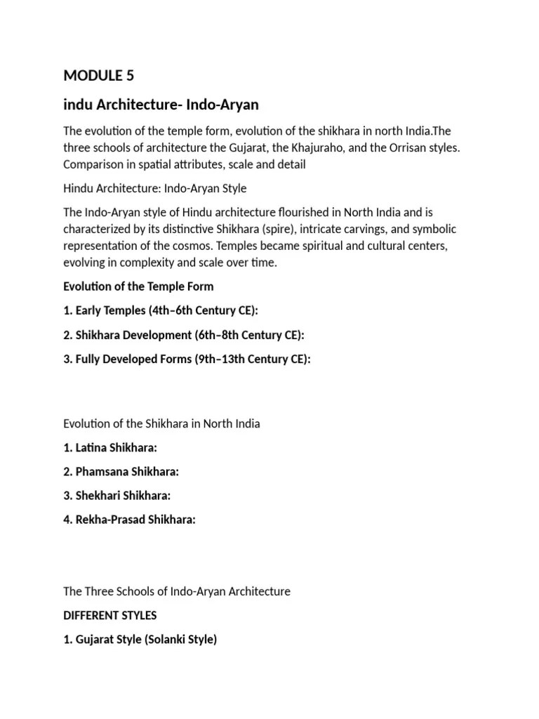 MODULE 5 Indo Aryan Architecture | PDF