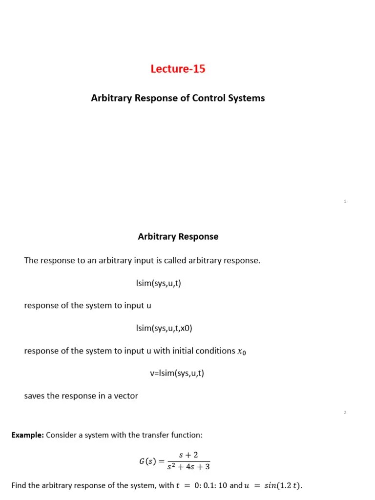 006 Lec15-Arbitrary-Response | PDF
