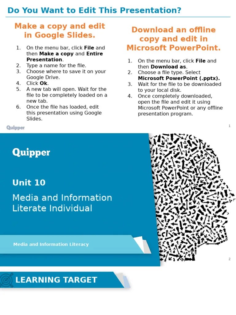 Media And Information Literate Individual | PDF | Literacy | Creative Commons License