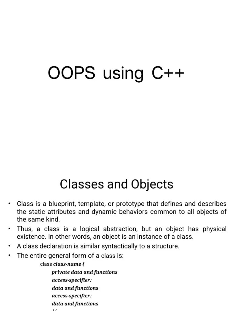 Oops | PDF | Class (Computer Programming) | Method (Computer Programming)