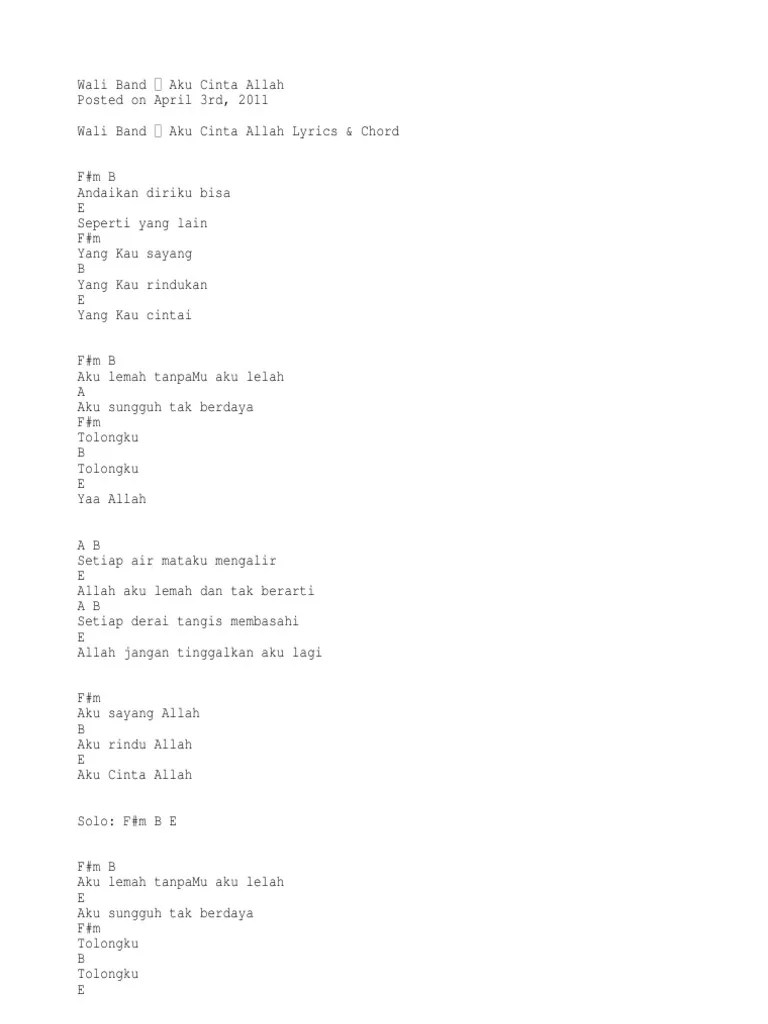 Wali Band - Aku Cinta Allah | PDF