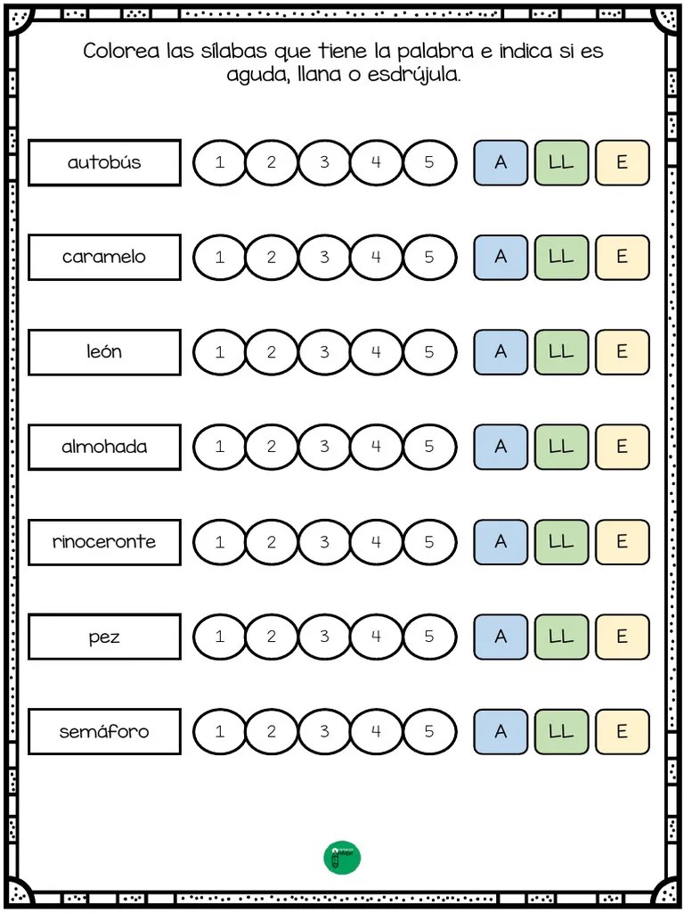 Silaba-y-acentuacion-de-la-palabra | PDF | Estrés (lingüística) | Fonología