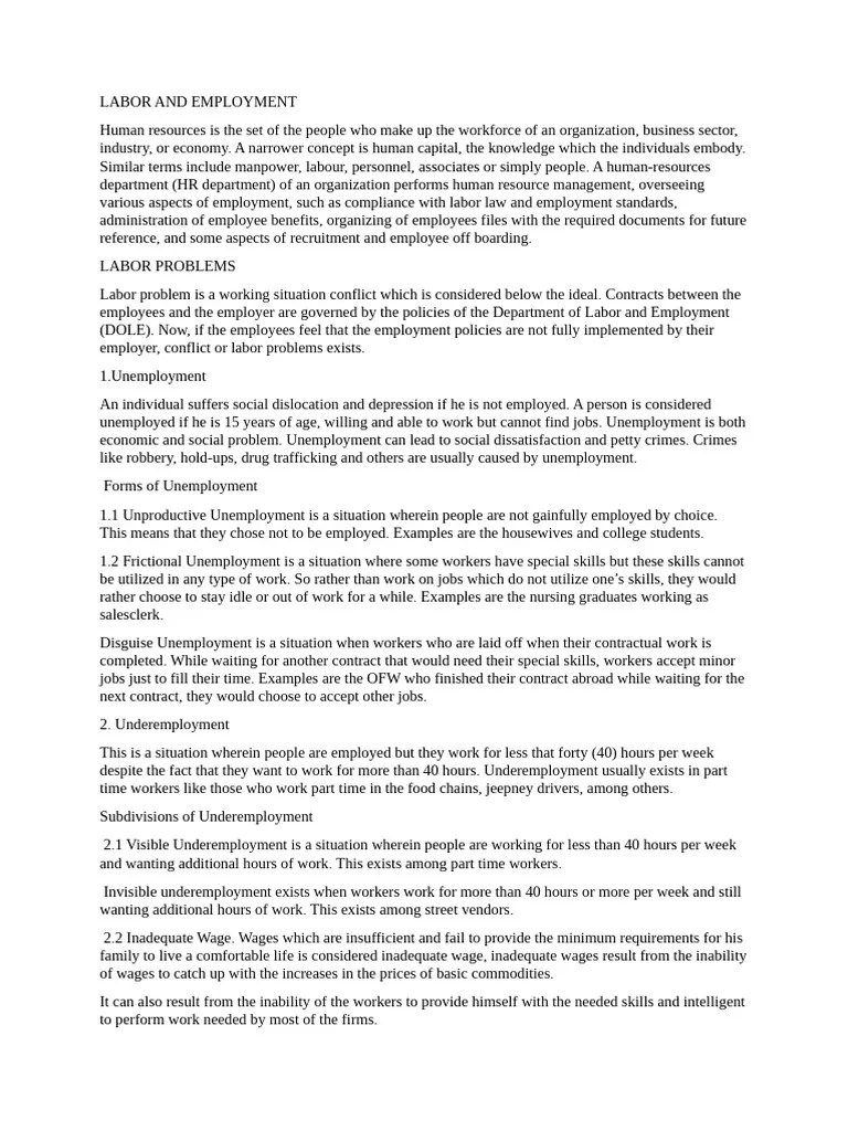 LABOR-AND-EMPLOYMENT | PDF | Employment | Strike Action