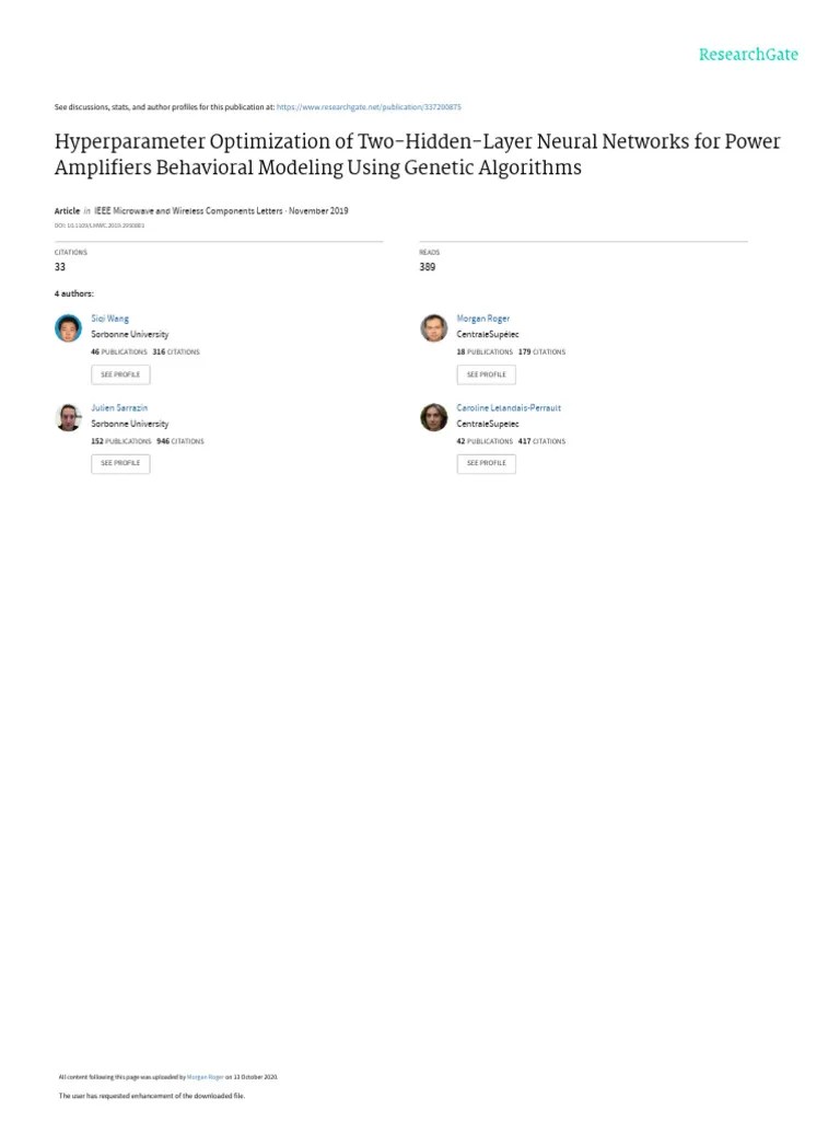 Hyperparameter Optimization Of Two-Hidden-Layer Neural Networks For ...