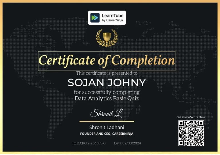 Data Analytics Basic Certificate | PDF