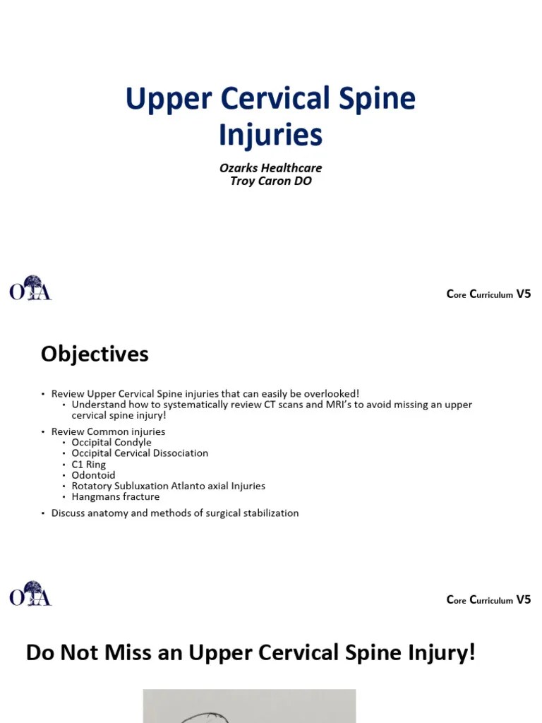 Spine4 Upper Cervical Spine Fractures | PDF | Vertebra | Skeletal System
