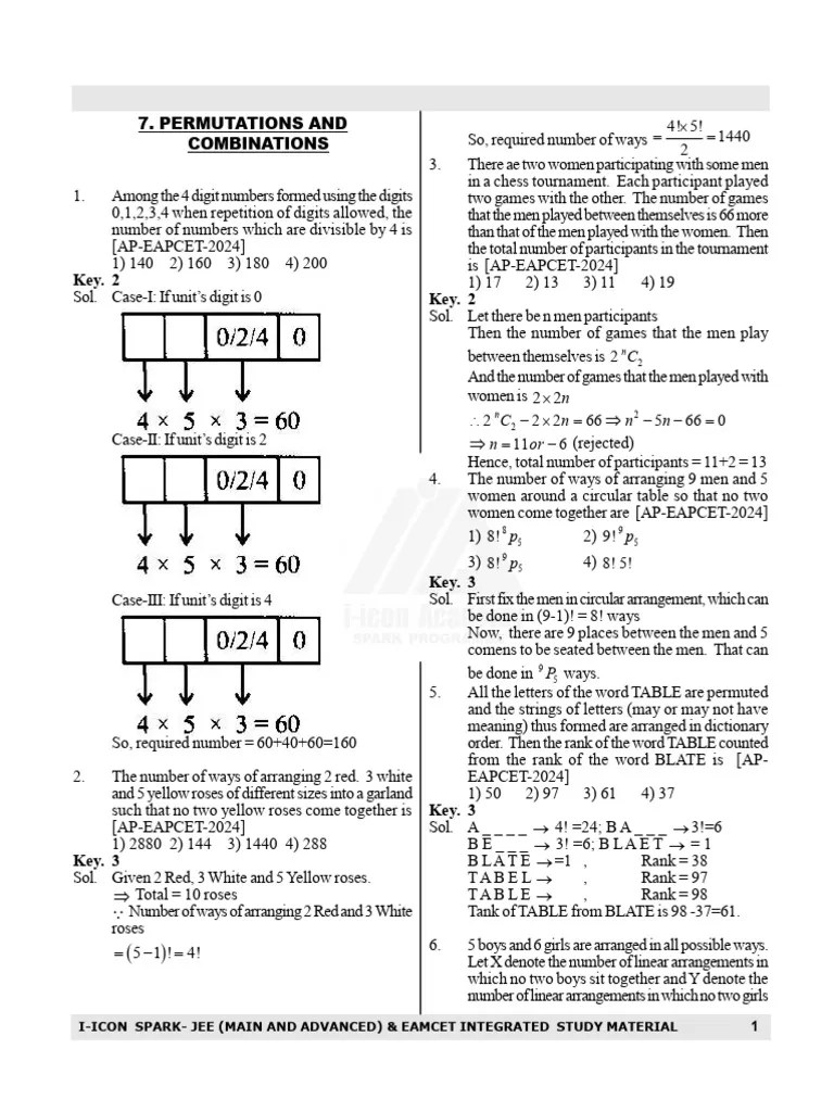 Permutation And Combination Pdf Abstract Algebra Algebra