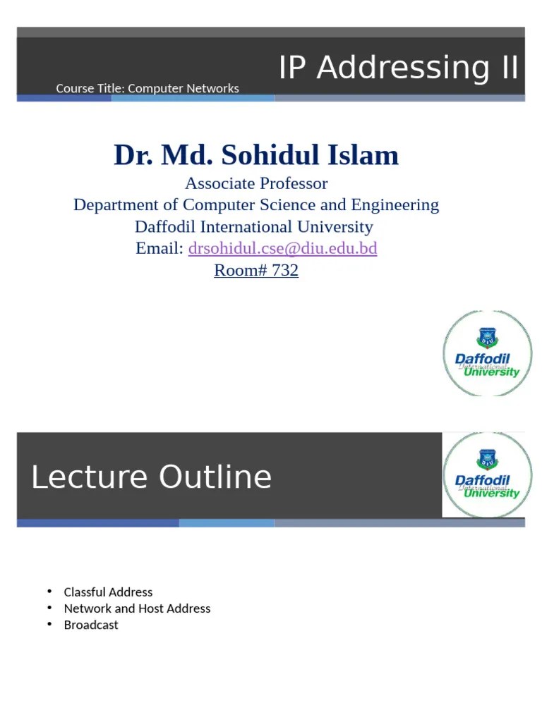 Lab Lecture 2 IP - Addressing II | PDF | Computer Network | Internet ...