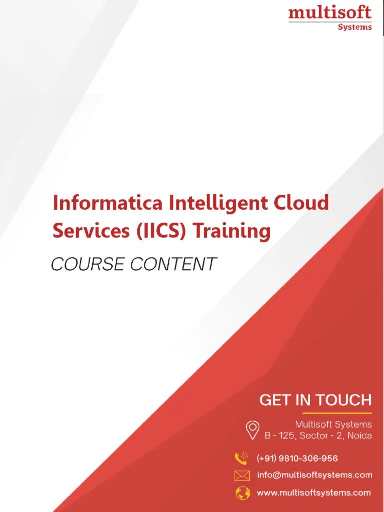 Iics Training And Certification Overview Pdf Cloud Computing