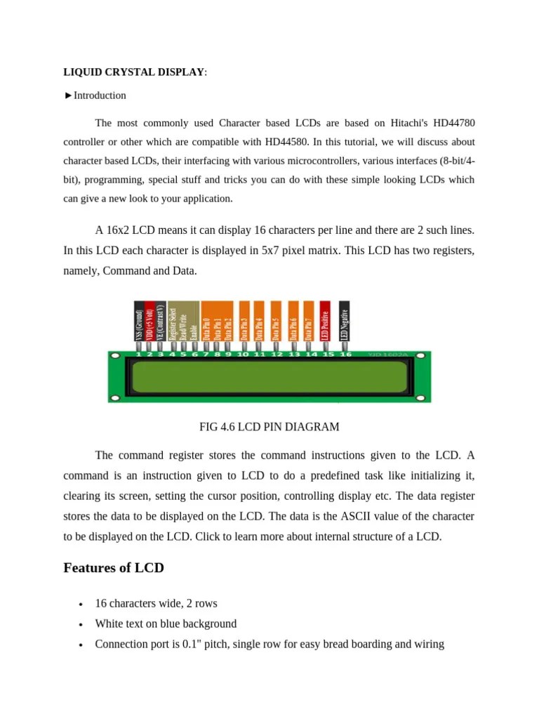 Lcd | PDF | Liquid Crystal Display | Cursor (User Interface)