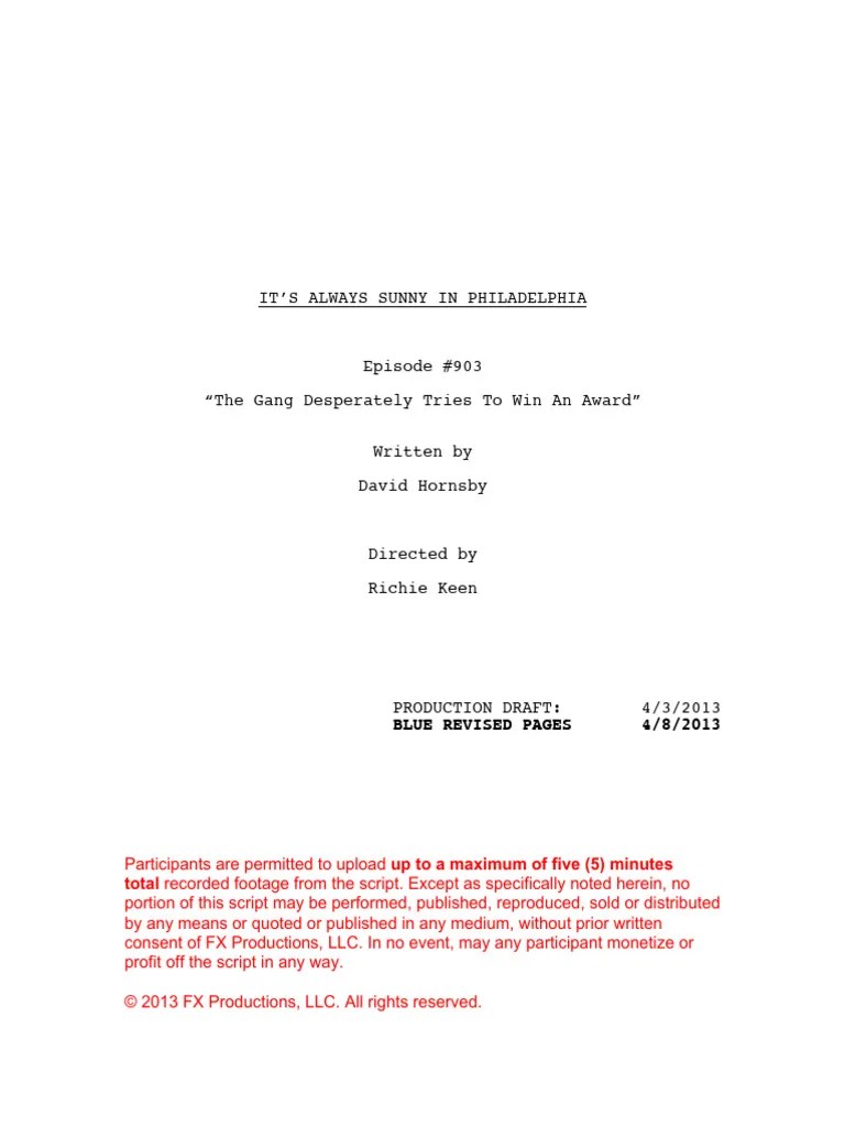 The Gang Tries Desperately To Win An Award | PDF