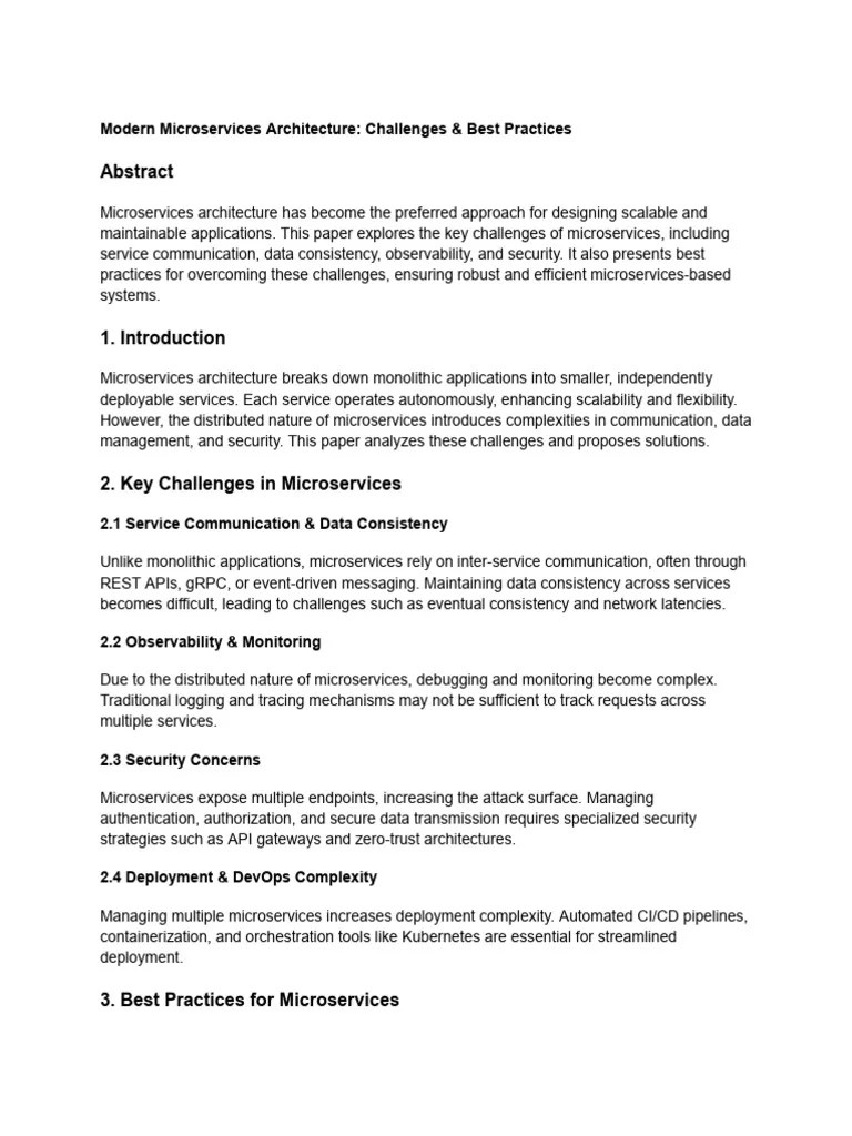 Modern Microservices Architecture - Challenges & Best Practices | PDF ...