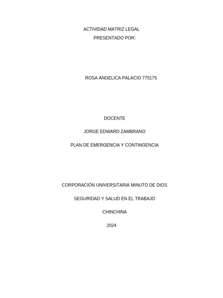 Plan De Emergencia Y Contingencia | PDF