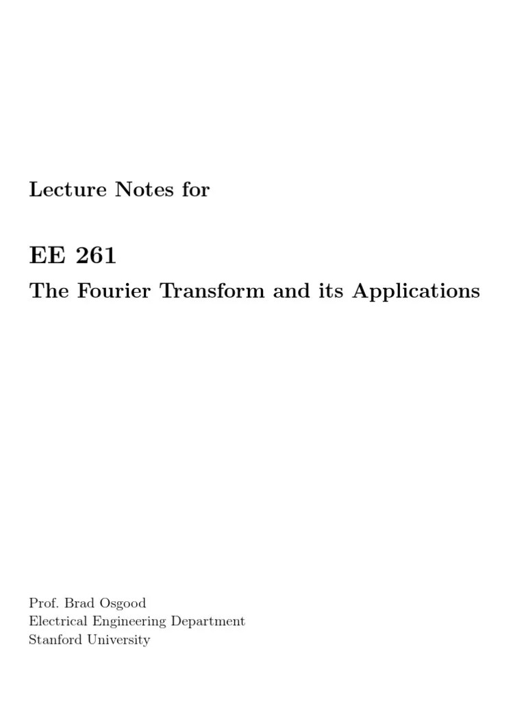 The Fourier Transform And Its Applications | PDF | Wavelength | Waves