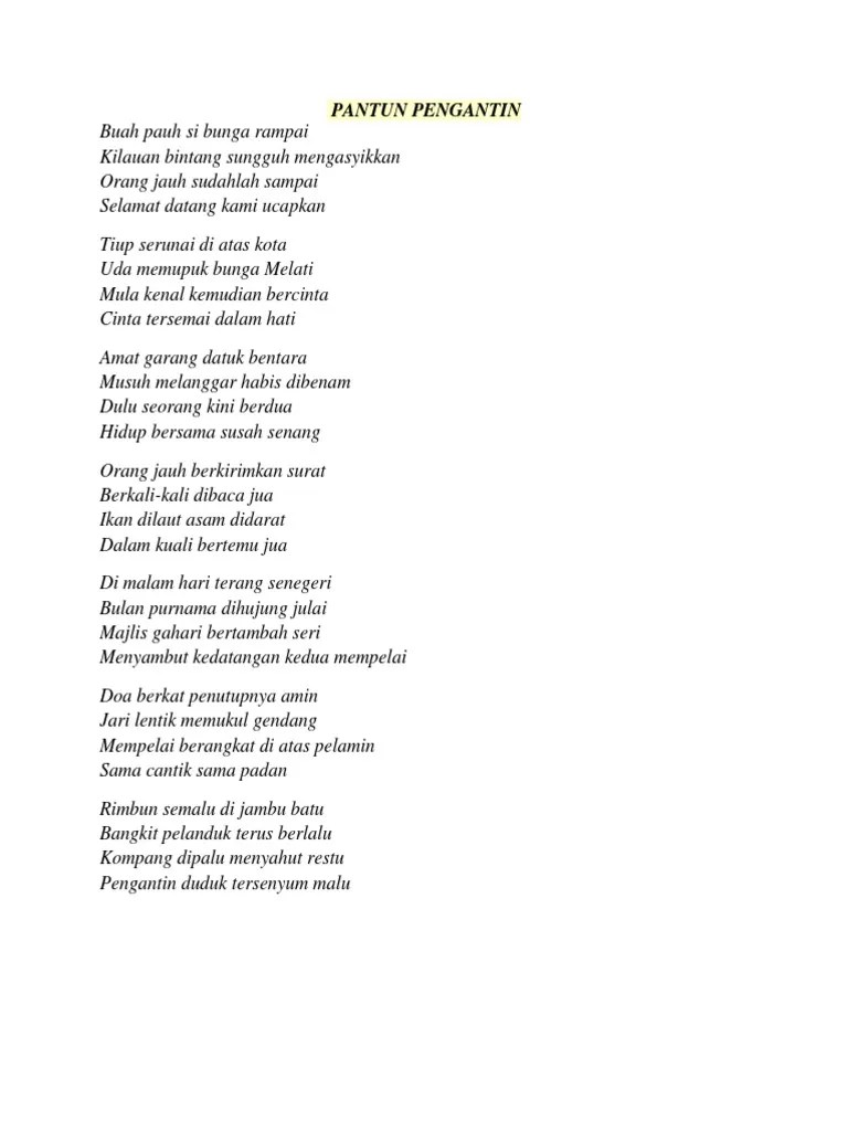 Tercepat Pantun Pengantin Baru