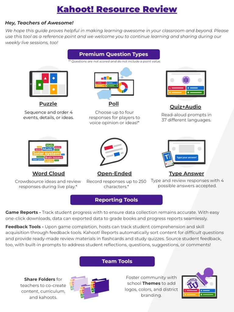 Kahoot Tools Overview | PDF