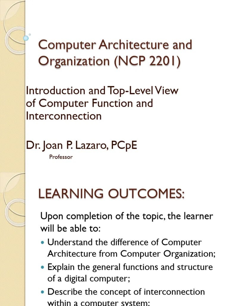 Introduction To Computer Architecture And Organization | PDF | Central ...