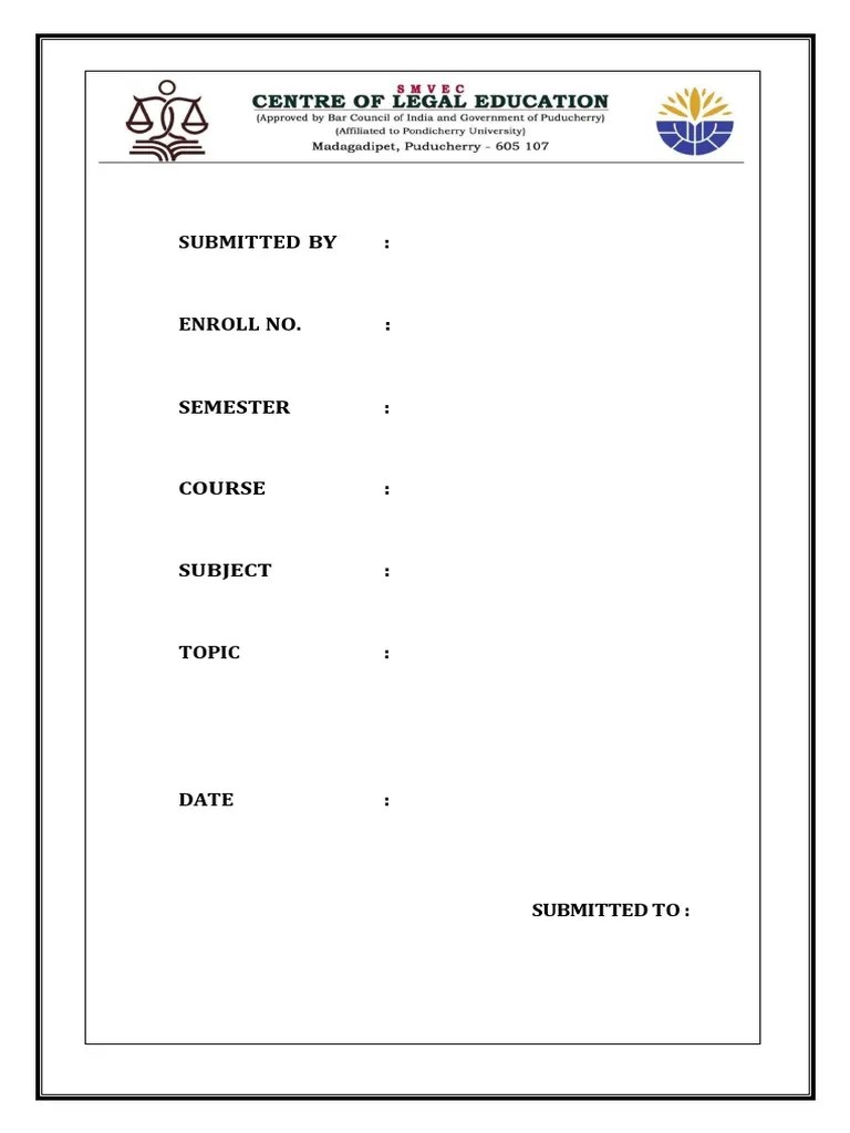 Assignment Front Page | PDF