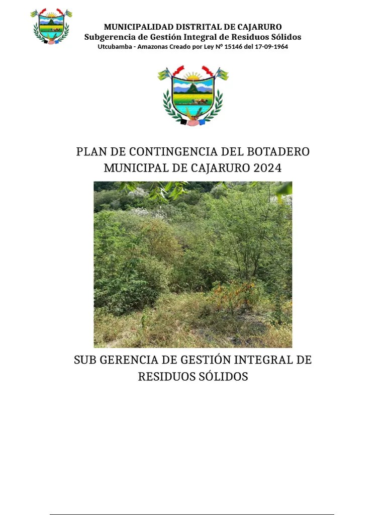Plan De Contingencia | PDF | Inundar | Residuos