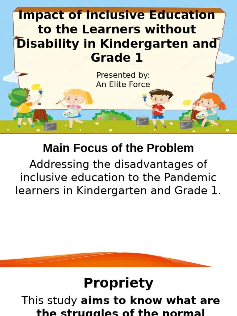 The Impact Of Inclusive Education To The Learners Without Disability In ...