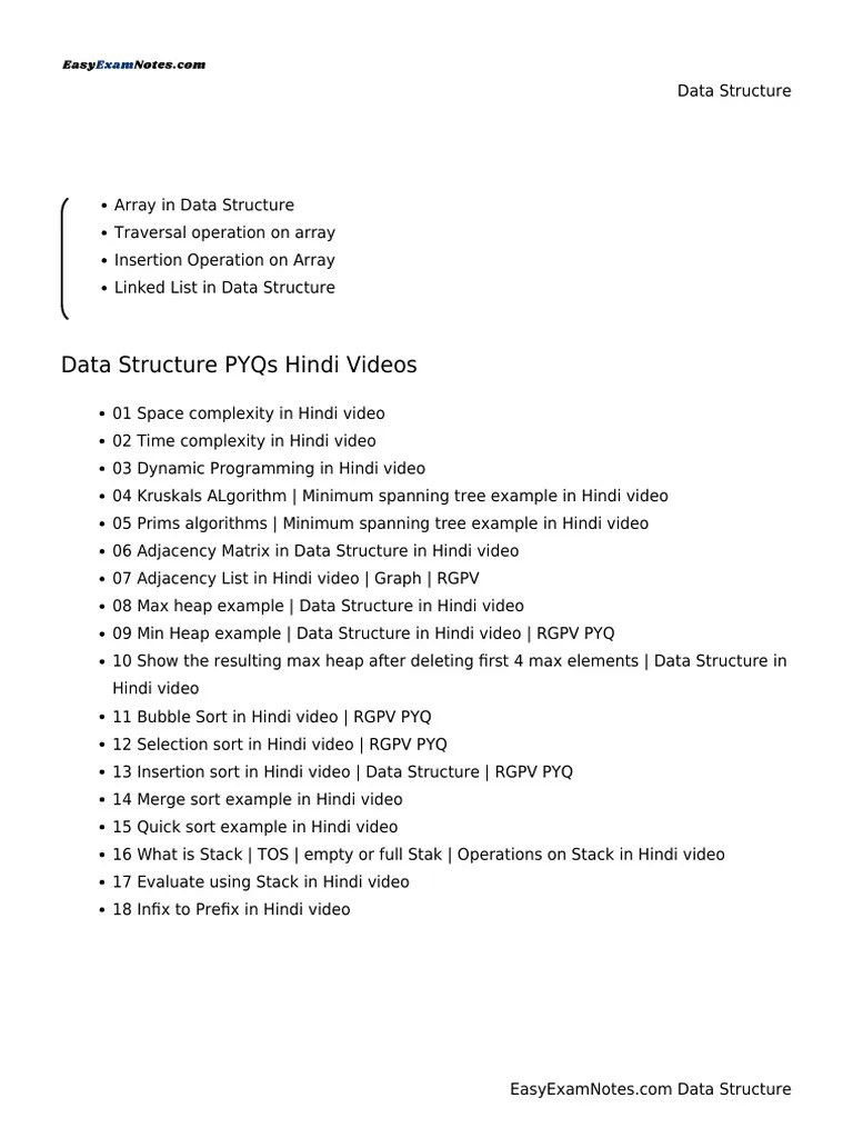 Data Structure | PDF | Theoretical Computer Science | Algorithms And ...
