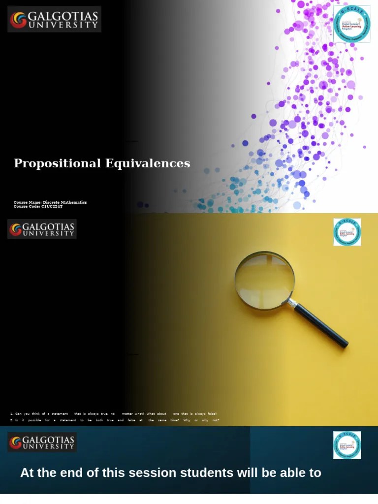 Ppt-3 (TT Of Compound Propositions, Precedence Of Logical Operators ...