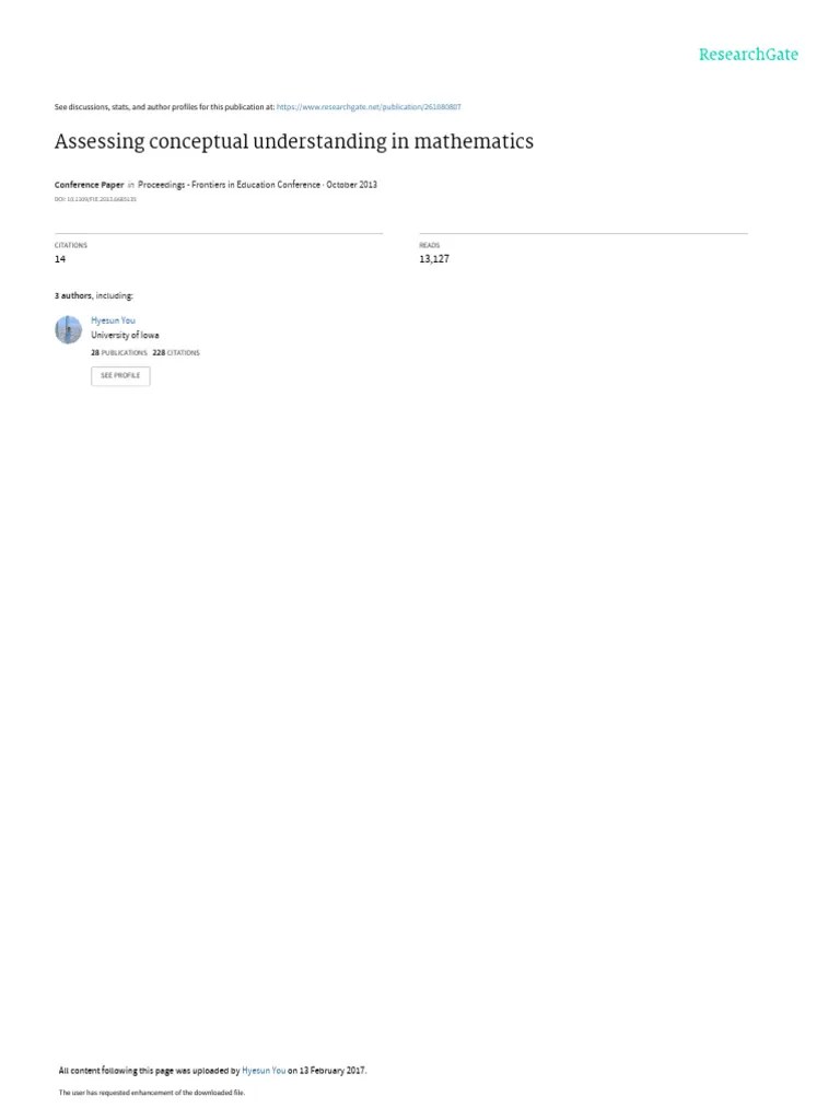 Assessing Conceptual Understanding In Mathematics | PDF | Educational ...
