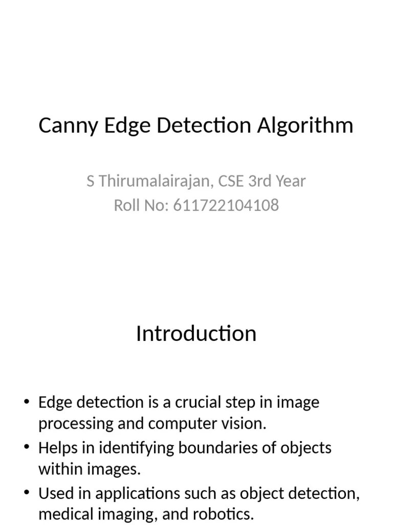 Canny Edge Detection Final Pdf Graphics Computer Vision