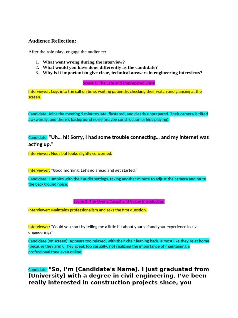 Role Play Scenario (1) | PDF