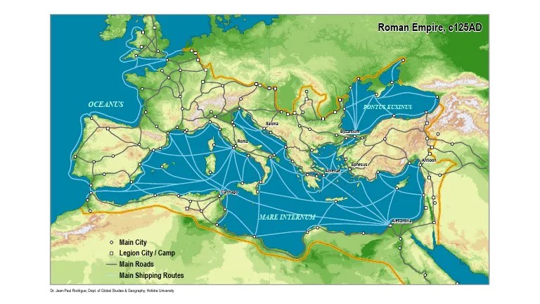 Roman Roads Map Of The Empire C125AD PDF 1