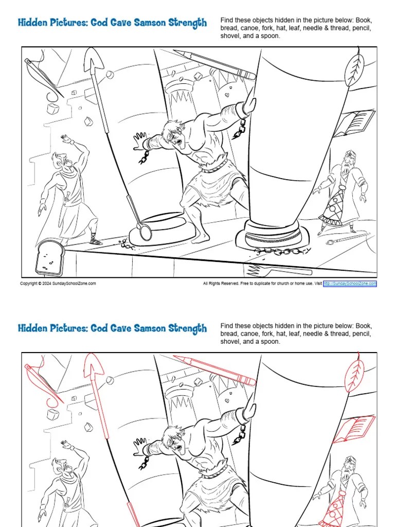 Hidden Pictures In God Gave Samson Strength | PDF