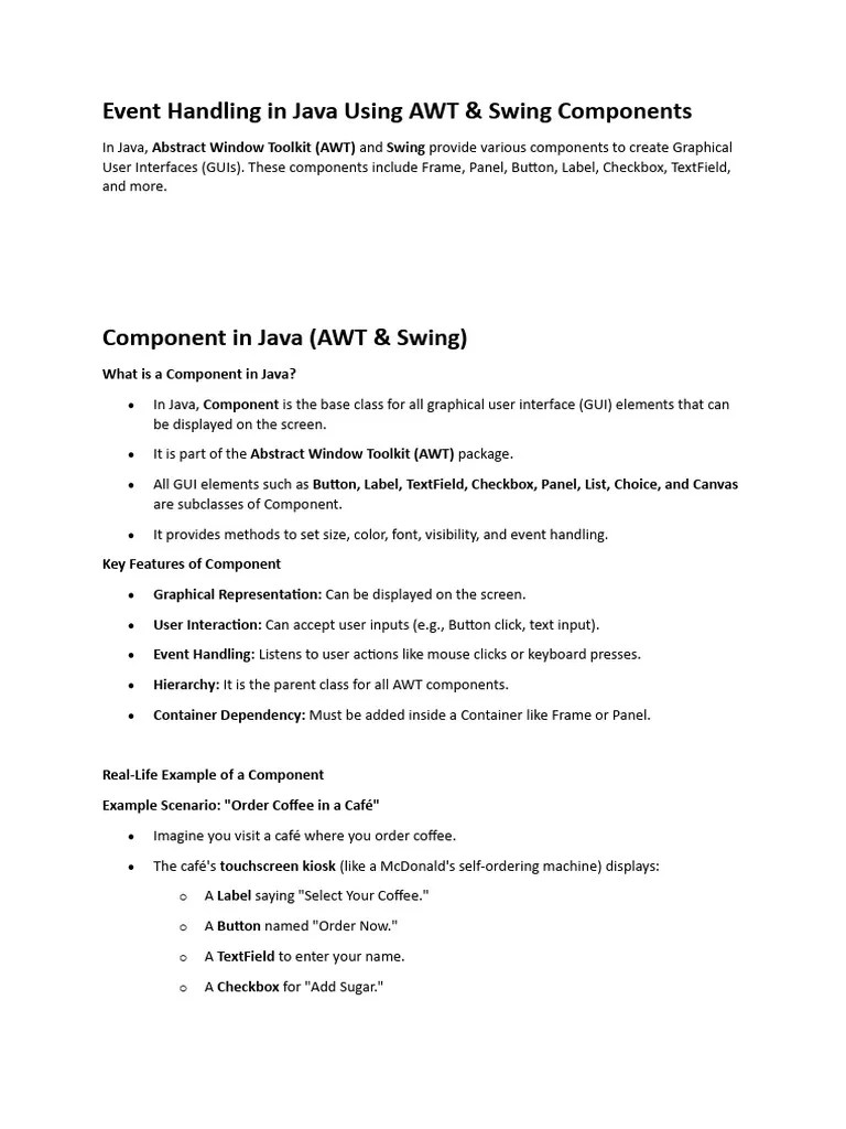 Event Handling In Java Using AWT - 250311 - 094957 | PDF | Window ...