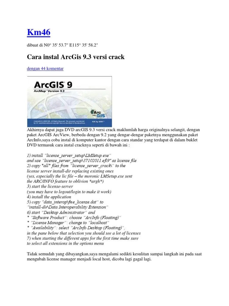 Cara Instal Arcgis | PDF | ArcGIS | Esri