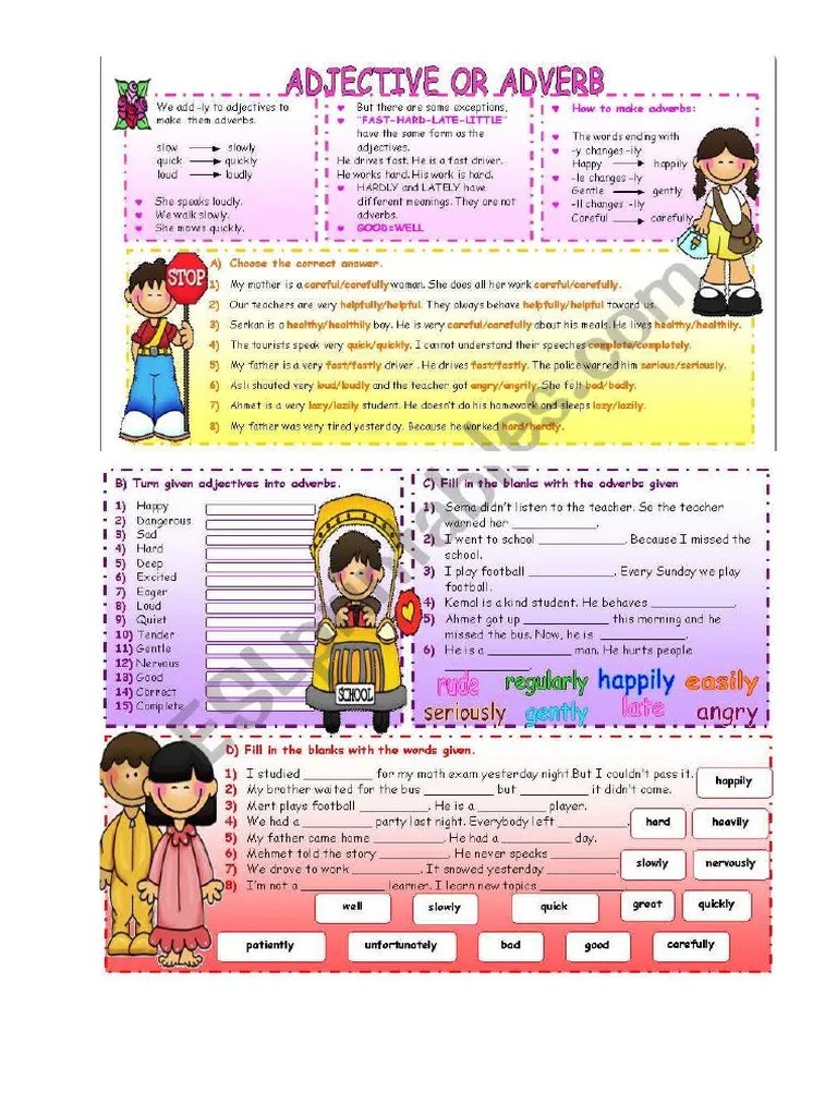 Adjective Adverb Pdf