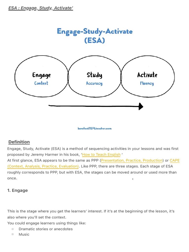 ESA Engage, Study, Activate’ | PDF | Second Language | Word
