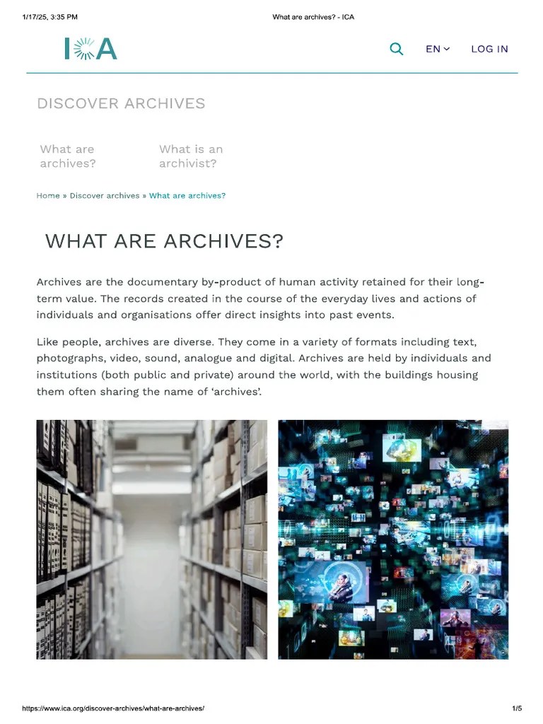 International Council On Archives What Are Archives Pdf