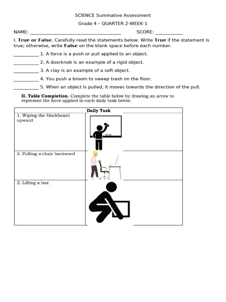 SCIENCE Formative Assessment 1 | PDF