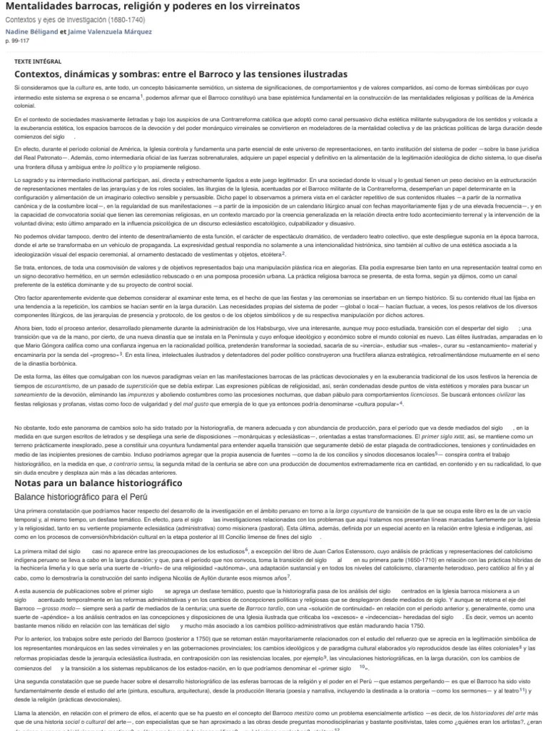 Los Virreinatos De Nueva España Y Del Perú (1680-1740) - Mentalidades Barrocas, Religión Y ...