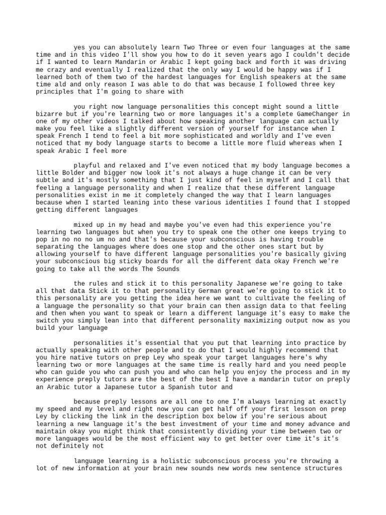 How To Learn 2 Languages (Or More) At The Same Time | PDF | Linguistics | Human Communication