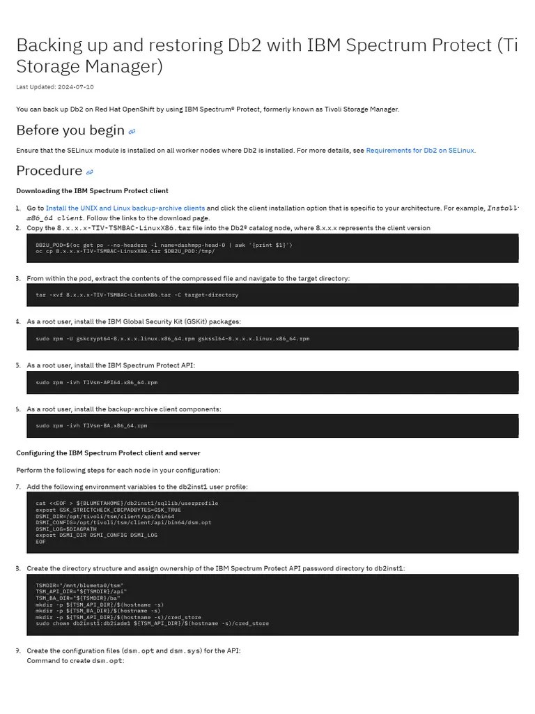 Backing Up And Restoring Db2 With IBM Spectrum Protect (Tivoli Storage ...