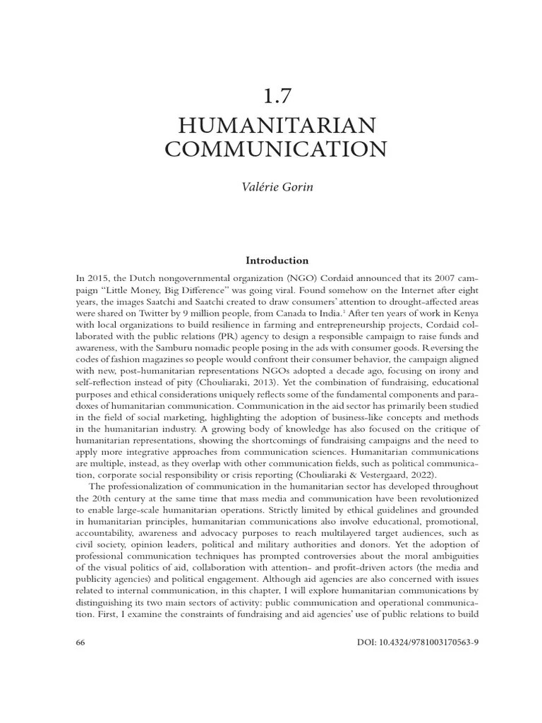 Humanitarian Communication Strategies Pdf Non Governmental