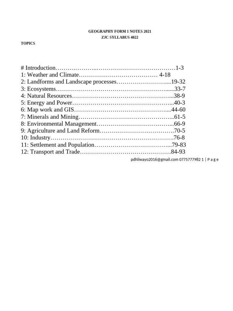 Form_1_Geography_notes_New_curr_online_print-1 | PDF | Precipitation ...