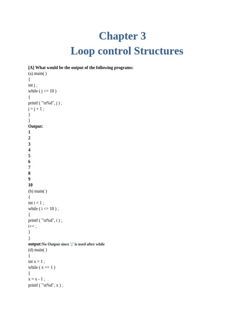 Chapter 3 Loop Control Structure | PDF