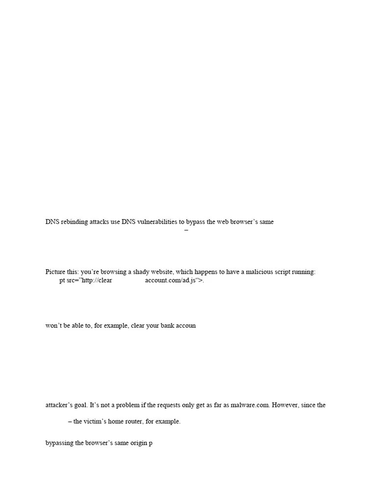 DNS Domain Lock-Up Attack And DNS Rebinding Attack | PDF | Transmission ...