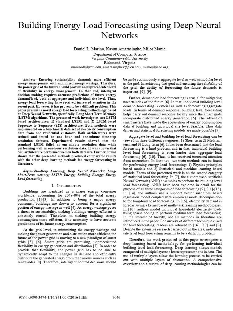 BuildingEnergyLoadForecastingusingDeep Neural | PDF | Forecasting | Deep Learning